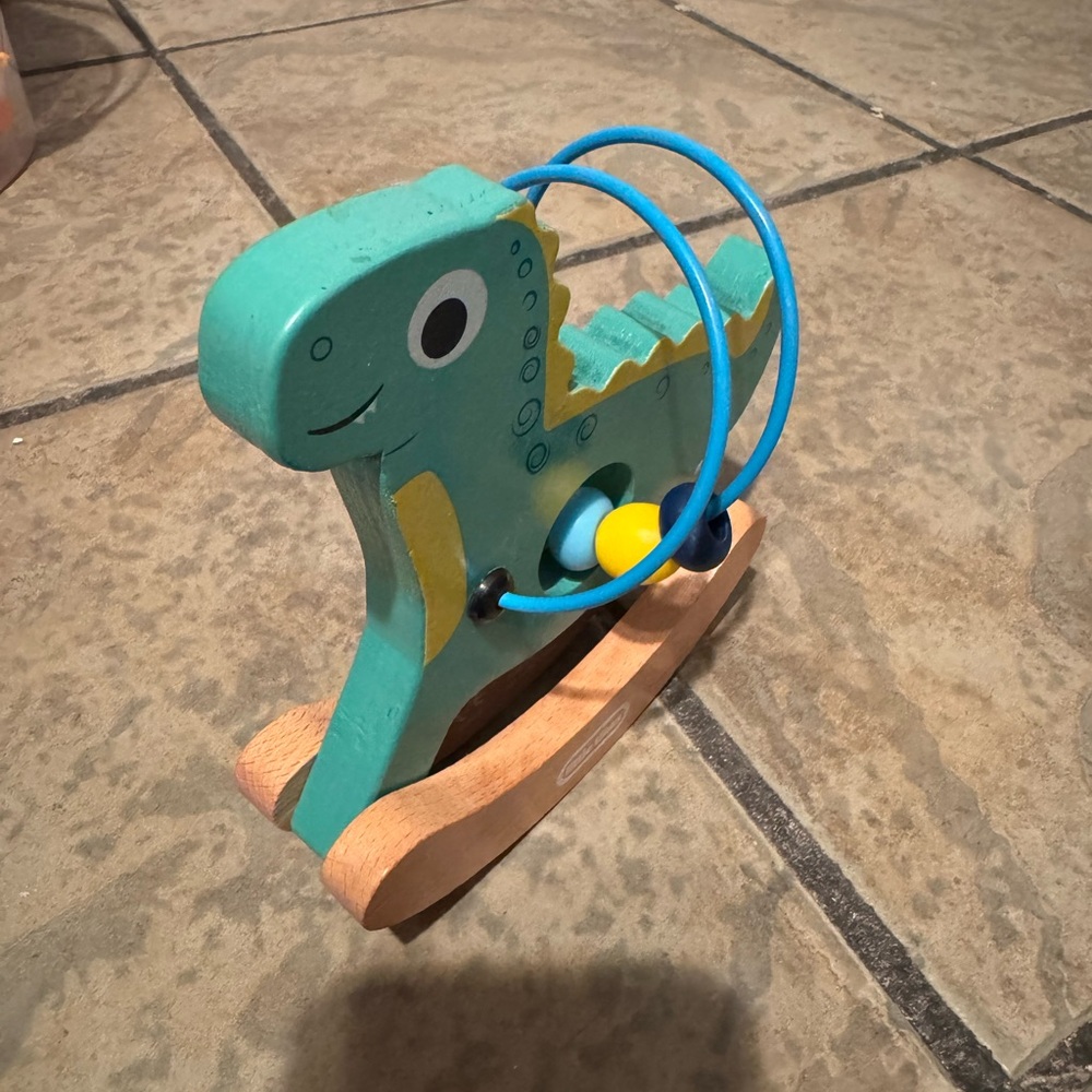 Little tikes Wooden Critter Busy Beads Dino Baby Rocking Toy